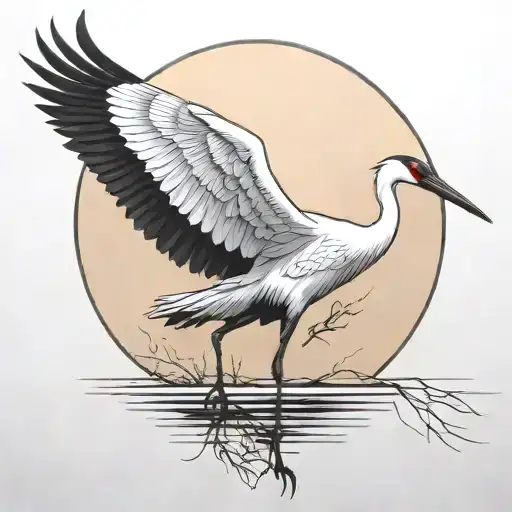 crane (bird) tattoo design idea