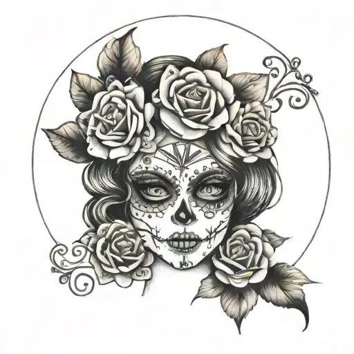 day of the dead girl tattoo design idea