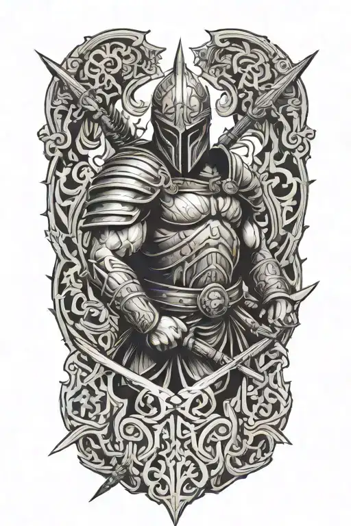warrior tattoo design idea