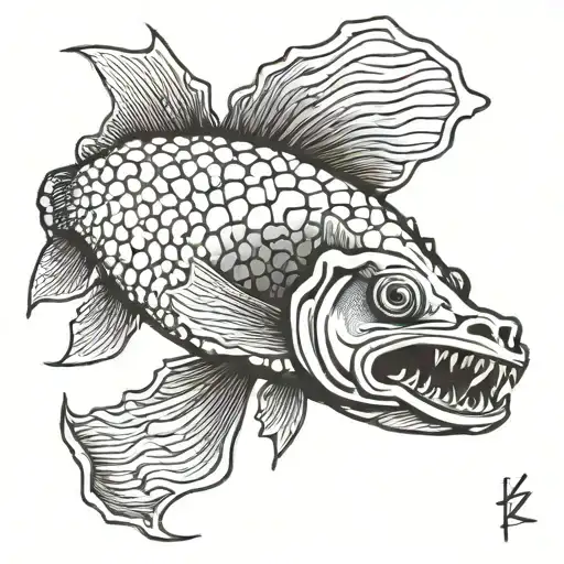 dead fish tattoo design idea