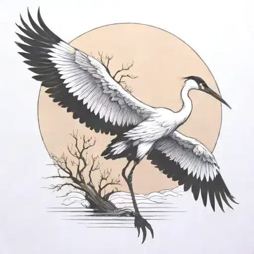 crane (bird) tattoo design idea