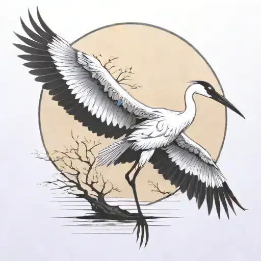 crane (bird) tattoo design idea