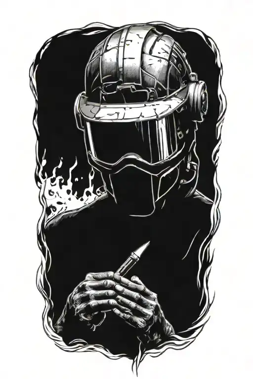 skull welder sparks tattoo design idea