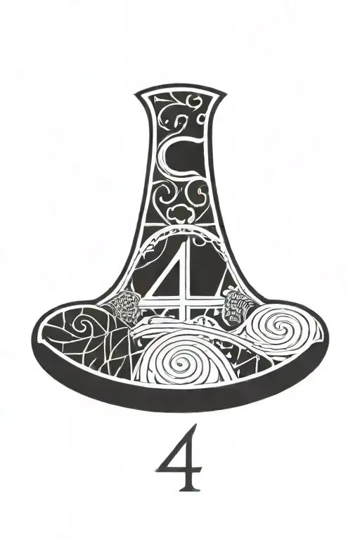 444 numbers tattoo design idea