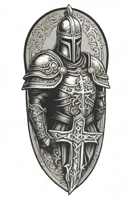 crusader no background tattoo design idea