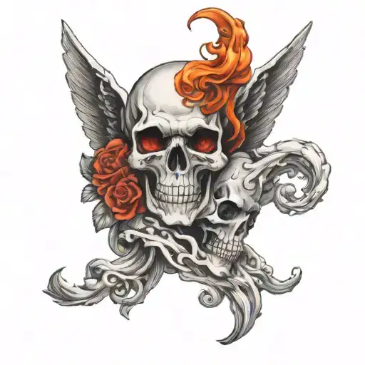 heaven hell tattoo design idea