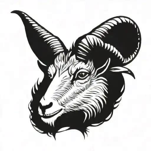 aries goat horns tattoo design idea