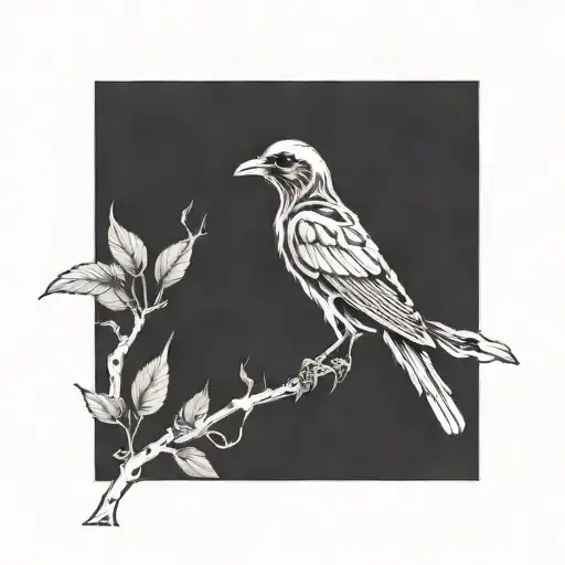 bird skeleton tattoo design idea