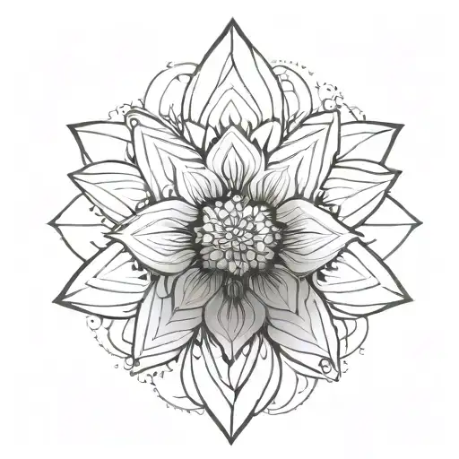 flowers simple mandala tattoo design idea