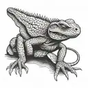 sad sickly reptiles tattoo design idea