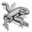 sad sickly reptiles tattoo design idea