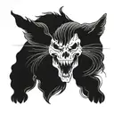 cat skull tattoo design idea