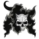 cat skull tattoo design idea