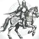 crusader knight tattoo design idea