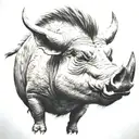 warthog angry tattoo design idea