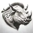 warthog angry tattoo design idea