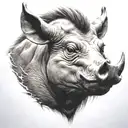 warthog angry tattoo design idea