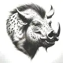 warthog angry tattoo design idea