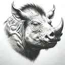 warthog angry tattoo design idea