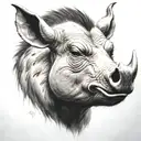 warthog angry tattoo design idea