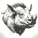 warthog angry tattoo design idea