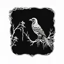 bird skeleton tattoo design idea
