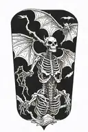 bat skeleton tattoo design idea