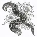 rattlesnake flowers  tattoo design idea