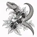 rattlesnake flowers  tattoo design idea