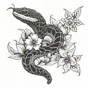 rattlesnake flowers  tattoo design idea