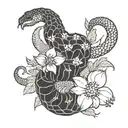 rattlesnake flowers  tattoo design idea