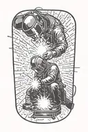welder sparks tattoo design idea