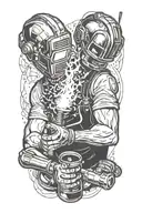 welder sparks tattoo design idea