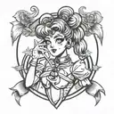 sailor moon pin up tattoo design idea