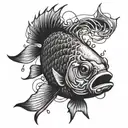 scary fish tattoo design idea