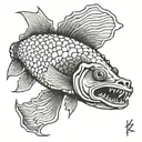 dead fish tattoo design idea