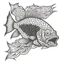 dead fish tattoo design idea
