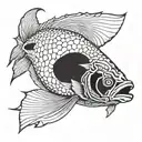 dead fish tattoo design idea