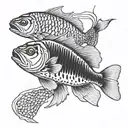 dead fish tattoo design idea