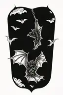 bat hanging upside tattoo design idea