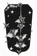 bat hanging upside tattoo design idea