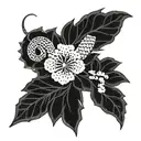 rattlesnake flowers  tattoo design idea