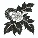 rattlesnake flowers  tattoo design idea