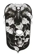 bat skeleton tattoo design idea