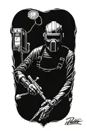 welder evil tattoo design idea