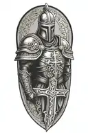crusader no background tattoo design idea
