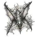 bat hanging upside tattoo design idea