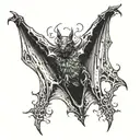 bat hanging upside tattoo design idea