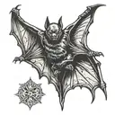 bat hanging upside tattoo design idea