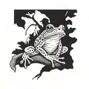 frog in a tree tattoo design idea